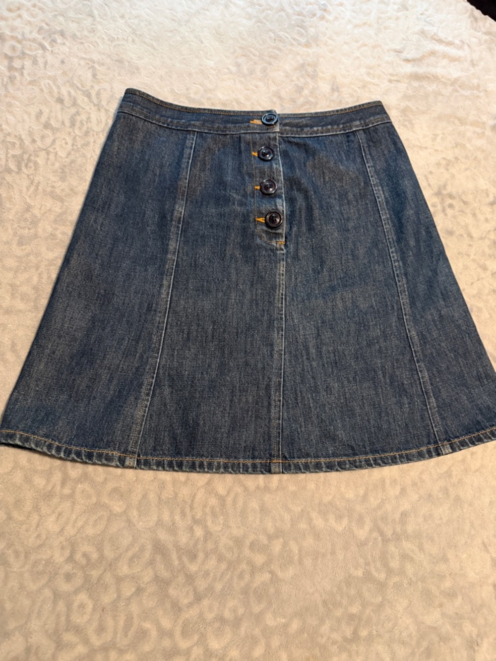 The Limited Dark Blue Denim A-Line Skirt